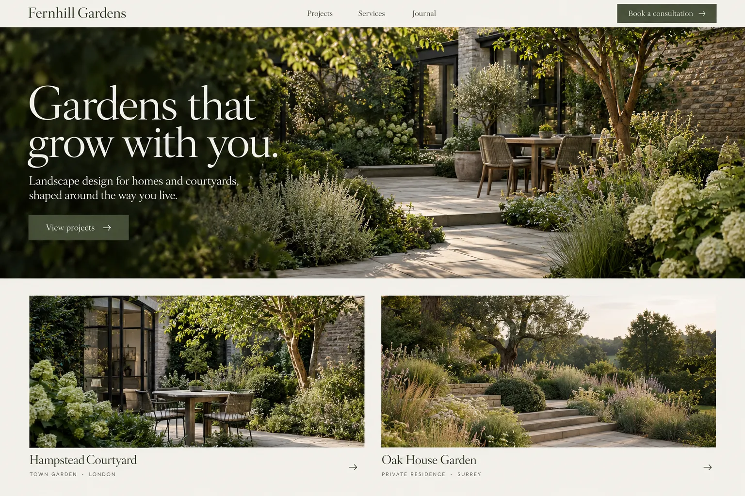 Garden design studio designed for Fernhill Gardens