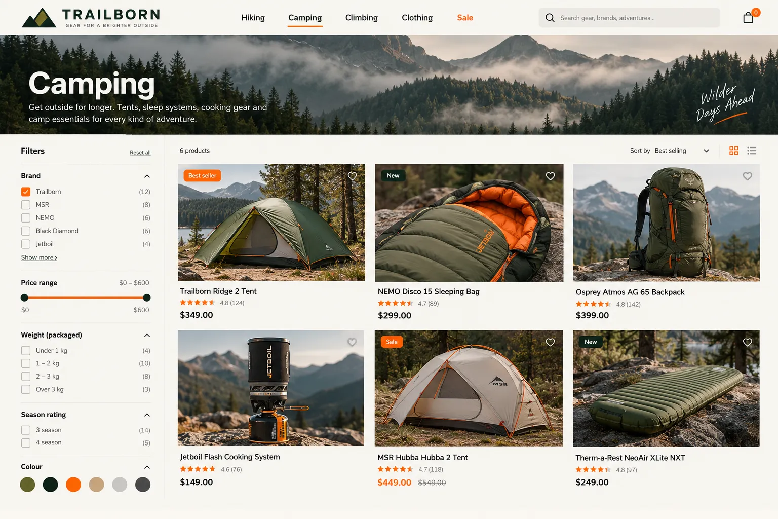 Outdoor equipment designed for Trailborn